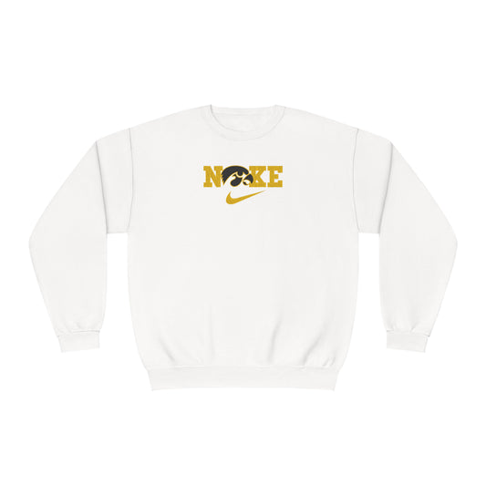 Embroidered Iowa Hawkeyes Sweatshirt against white background